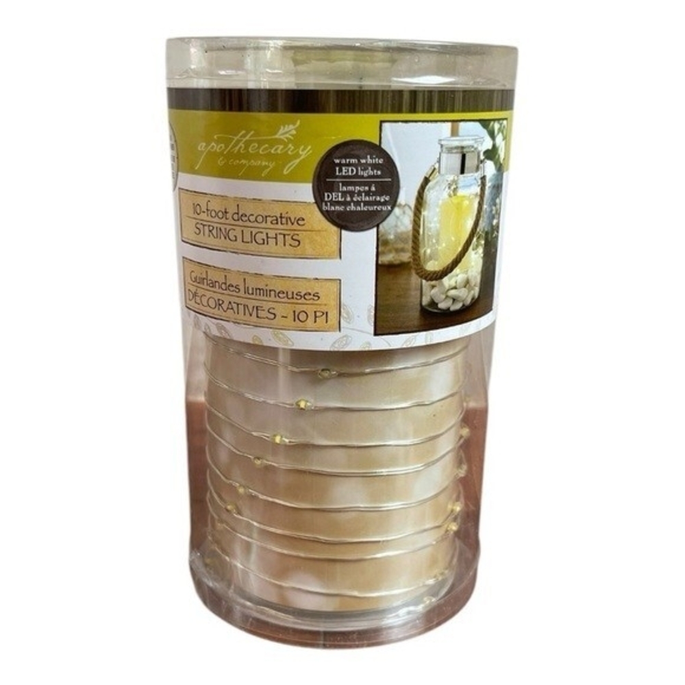 Apothecary & Company Micro LED String Lights 10ft Battery Powered White NIB - Picture 5 of 8